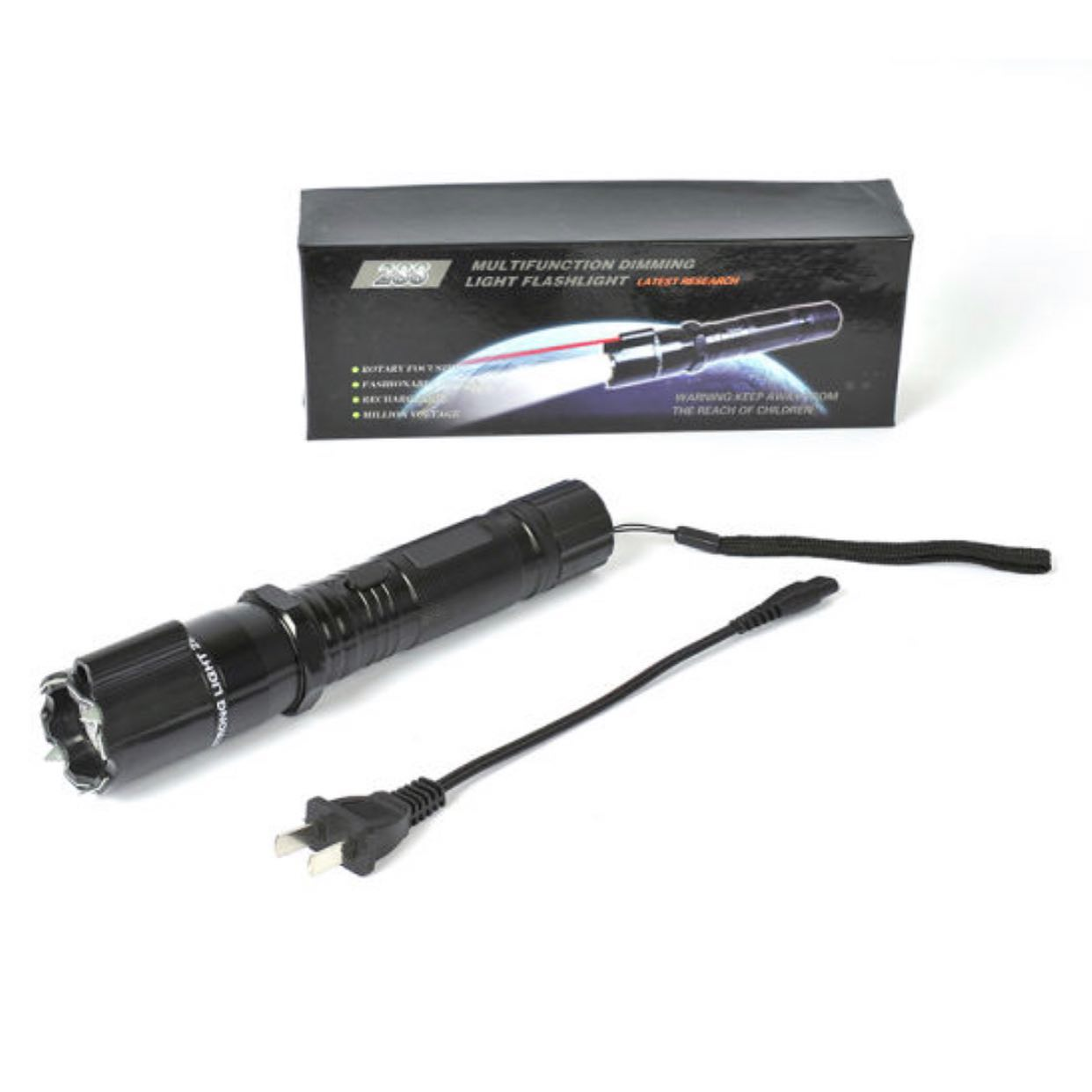 Taktická svítilna s paralyzérem a laserem 3v1