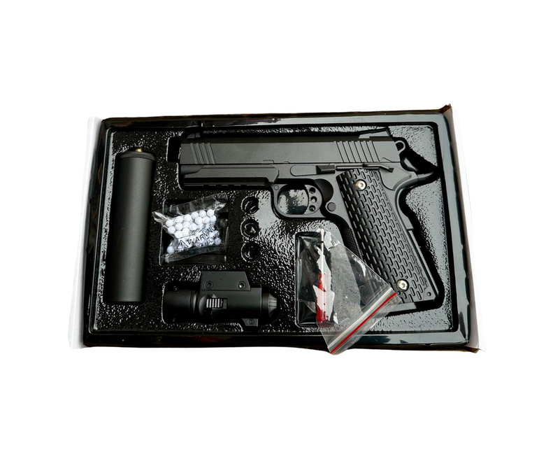 Airsoftová pistole 1911 TAC s tlumičem